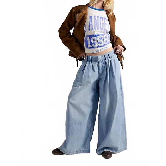 FREE PEOPLE Pants - NEW FREE PEOPLE scout wide leg pants in california blue